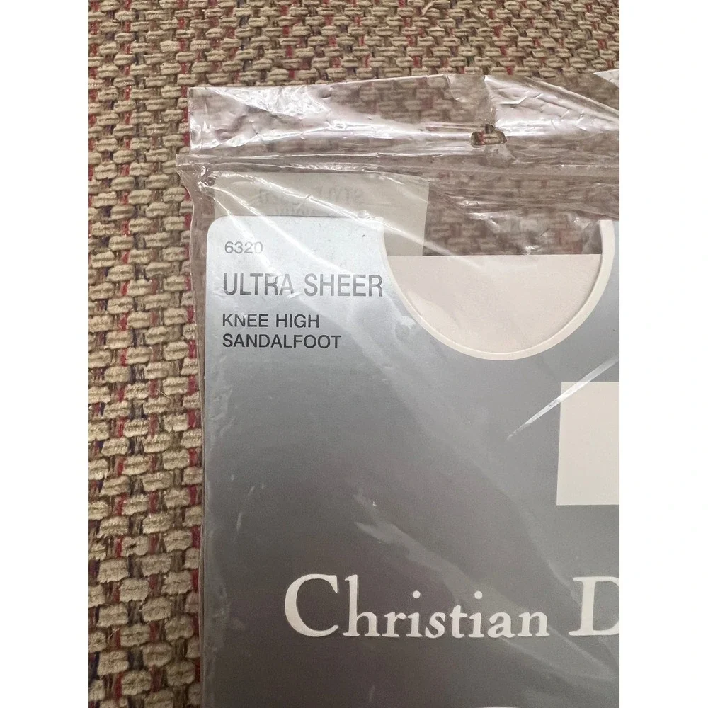 Christian Dior Ultra Sheer Knee High Stockings Sandalfoot Navy 2 Pairs 6320 OS
